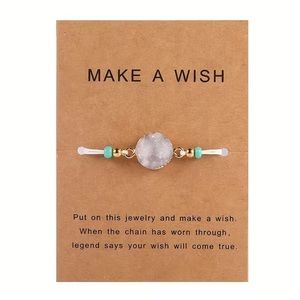 NEW Boho White Druzy Cord Bracelet